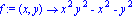 f := proc (x, y) options operator, arrow; x^2*y^2-x^2-y^2 end proc