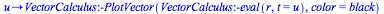 proc (u)
options operator, arrow;
VectorCalculus:-PlotVector(VectorCalculus:-eval(r, t = u), color =
black) end proc