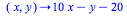 proc (x, y) options operator, arrow; 10*x-y-20 end proc